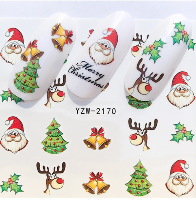 Women's Festive Red and White Holiday Themed Nail Set-2170-Theone Apparel