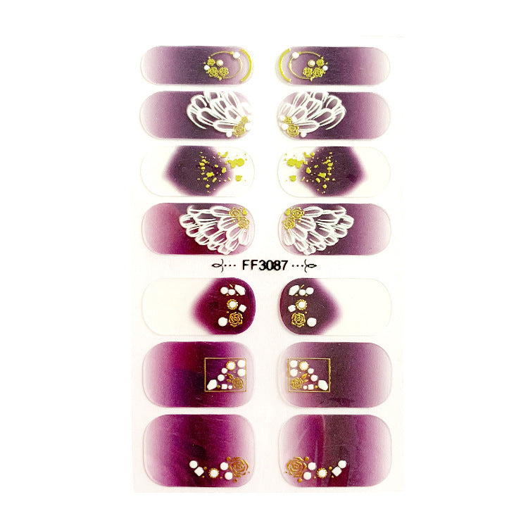 Women's Gemstone Inspired Almond Shaped Nails Stickers in Multiple Colors-F-Theone Apparel