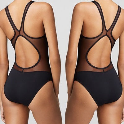 Women's One Piece Floral Print Swimsuit with Low Neck-Theone Apparel