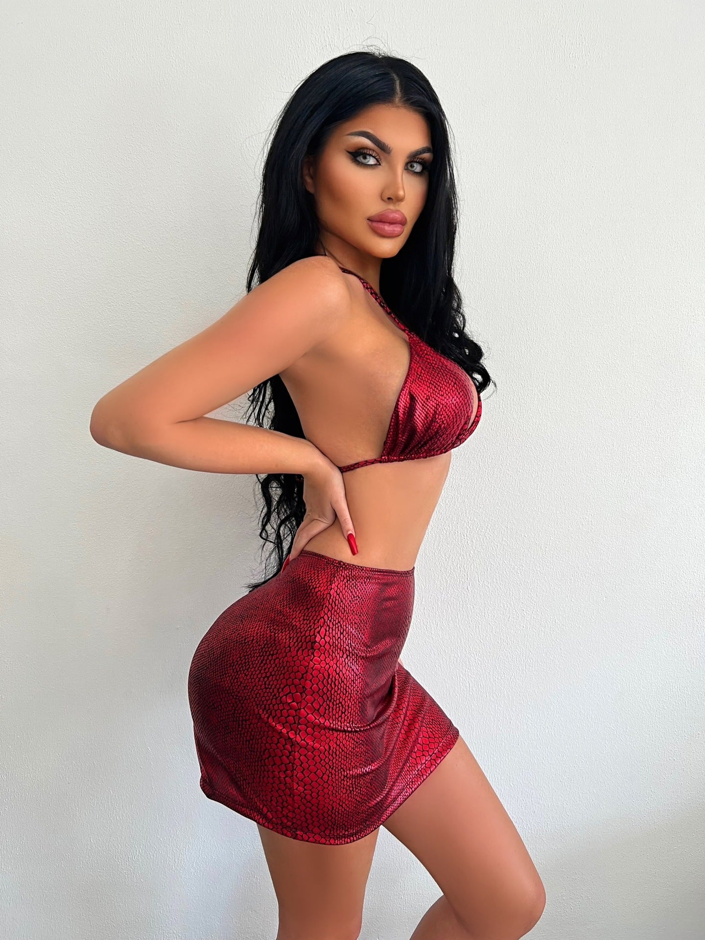Women's Two Piece Mini Skirt and Bra Set-Theone Apparel