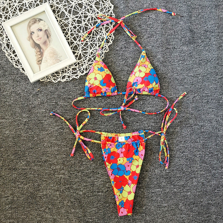 Women's Two Piece Neon Color High Waist String Bikini-Theone Apparel