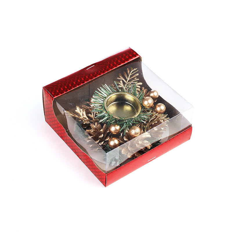 Wreath & Ornament Votive Candle Holder Christmas Centerpiece in Assorted Styles-Theone Apparel