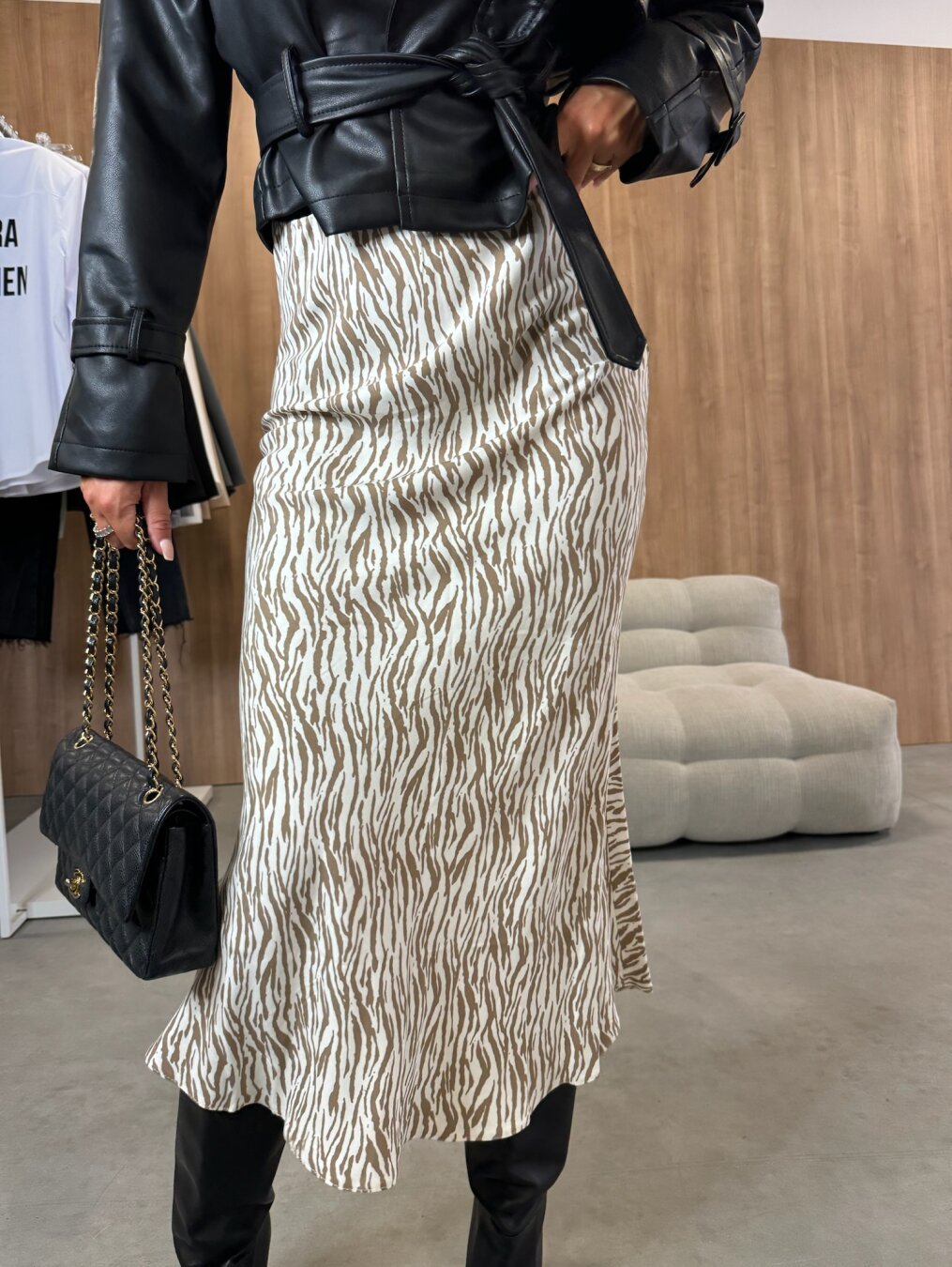 High Waist Slimming Printed Skirt For Confident Style