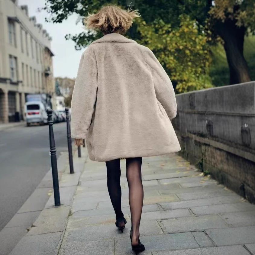 Women's Cross-border Street Fashion Effect Faux Fur Coat Jacket