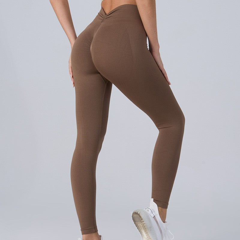 High Waist Peach Yoga Pants For Hip Lift And Shaping