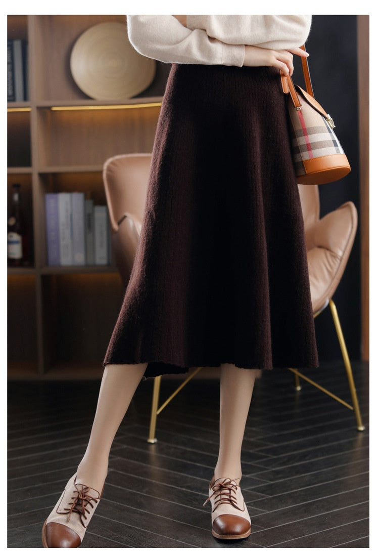Falda plisada de cachemir de lana para elegancia acogedora