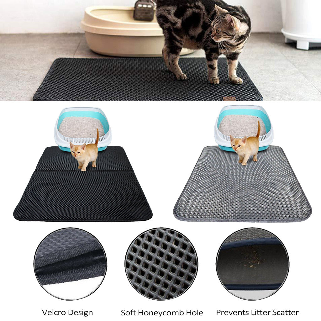 Waterproof Double Layer Cat Litter Mat For Easy Cleaning