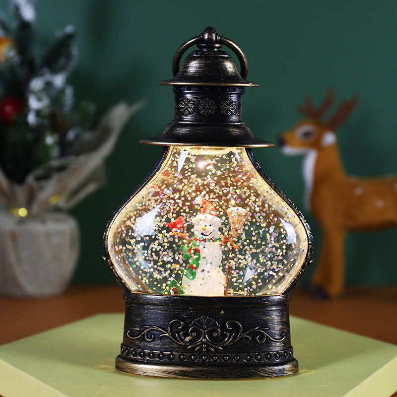 Cute Old Fashioned Christmas Snowglobe with Iron Wrought-Look