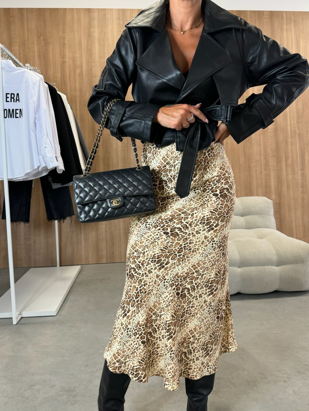 High Waist Slimming Printed Skirt For Confident Style