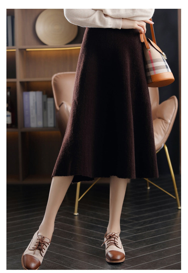 Falda plisada de cachemir de lana para elegancia acogedora