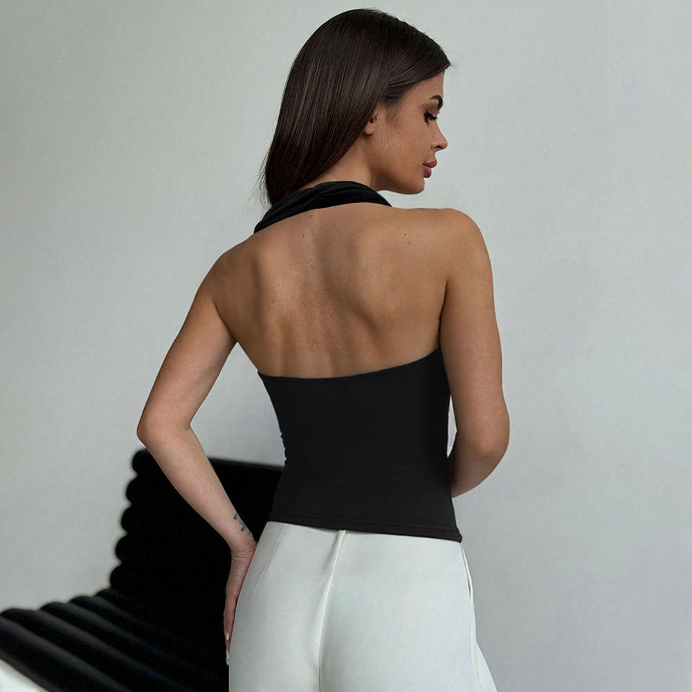 Fashion Spicy Girl Lace-up Vest For Inner Wear Or Outerwear, Beautiful Back Women's Top