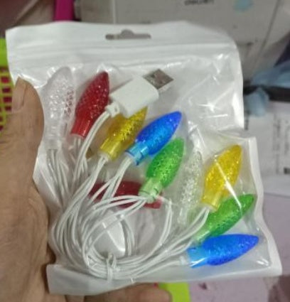 Festive LED USB Charging Cable With Decorative Christmas Lights