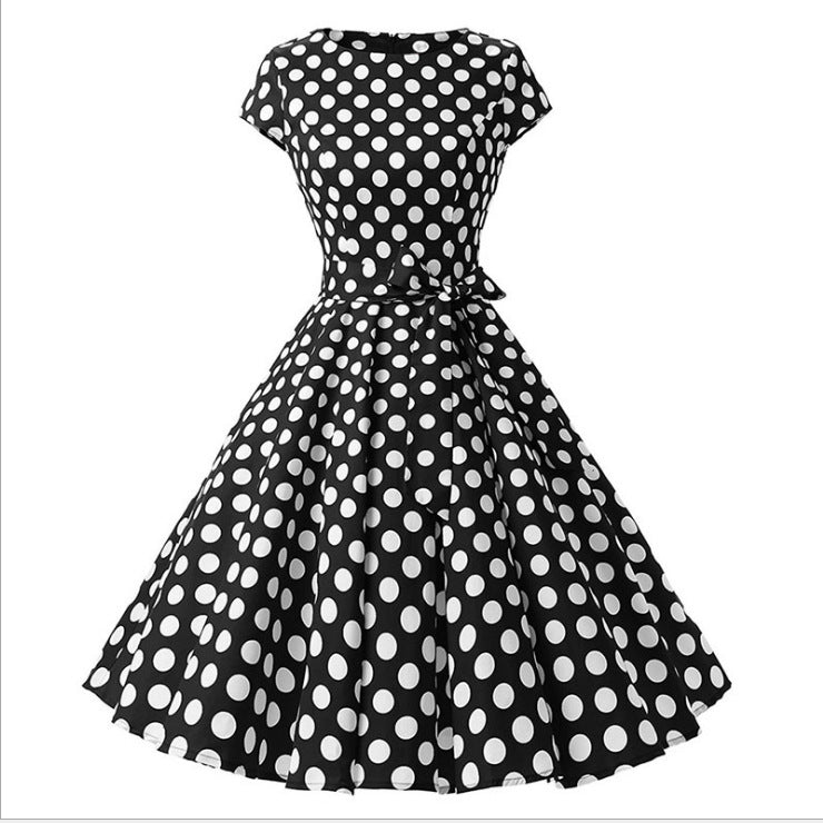 Lace and Dots Vintage A Line Dress