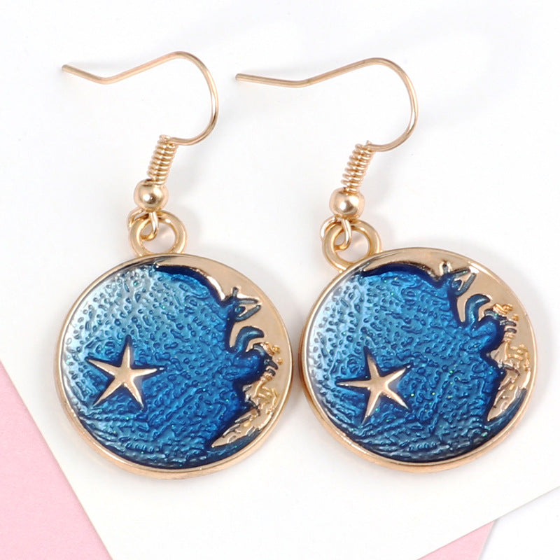 Night Sky Moon Disc Earrings