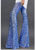1970s Inspired Bell Bottom Patterned Pants - THEONE APPAREL