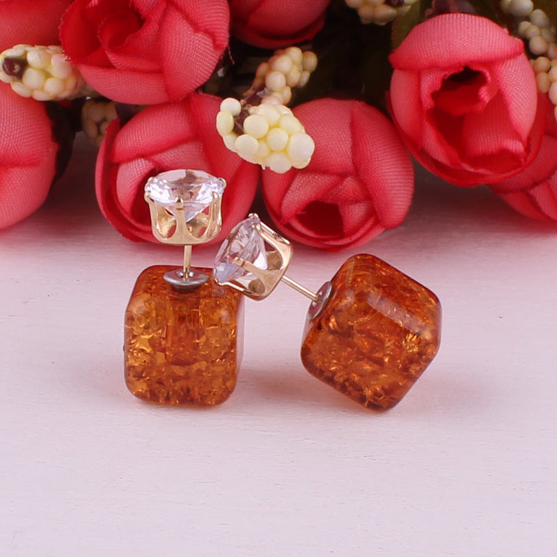 Cube Shaped Double Sided Earrings