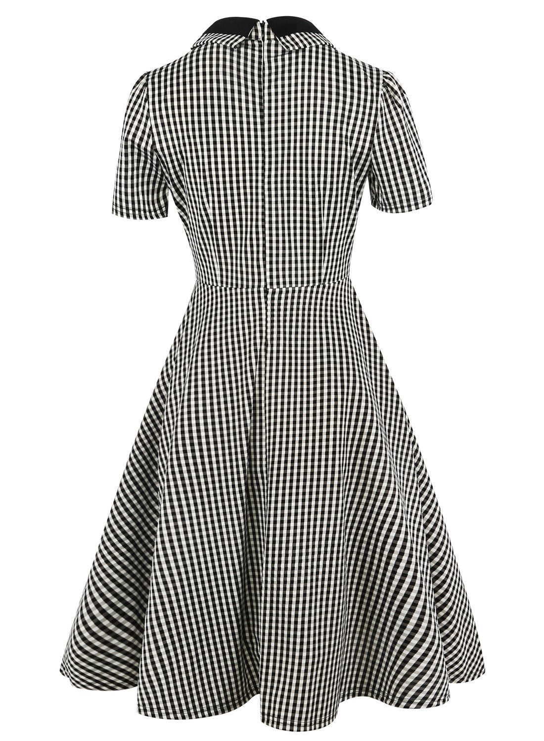 Gingham Double Breasted Bow Dress