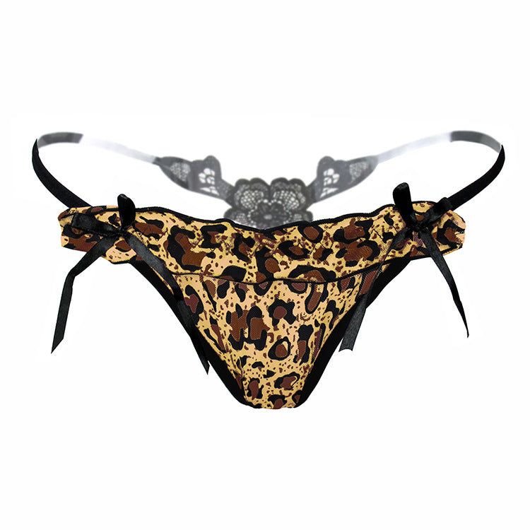 Luipaardprint Flower Back G String