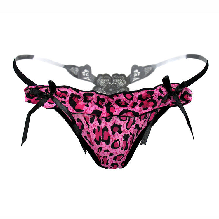 Luipaardprint Flower Back G String