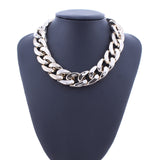 Oversized Silver Chain Necklace