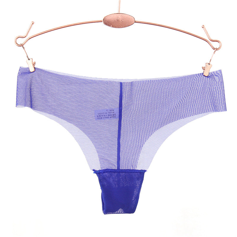 Ruwe rand transparant gaas string panty