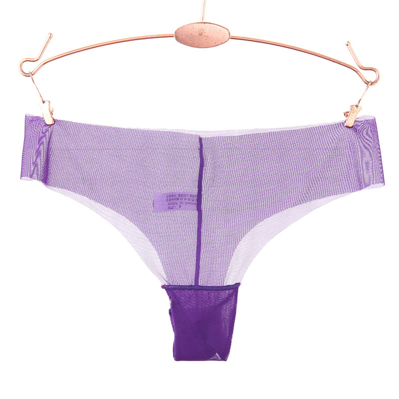 Ruwe rand transparant gaas string panty