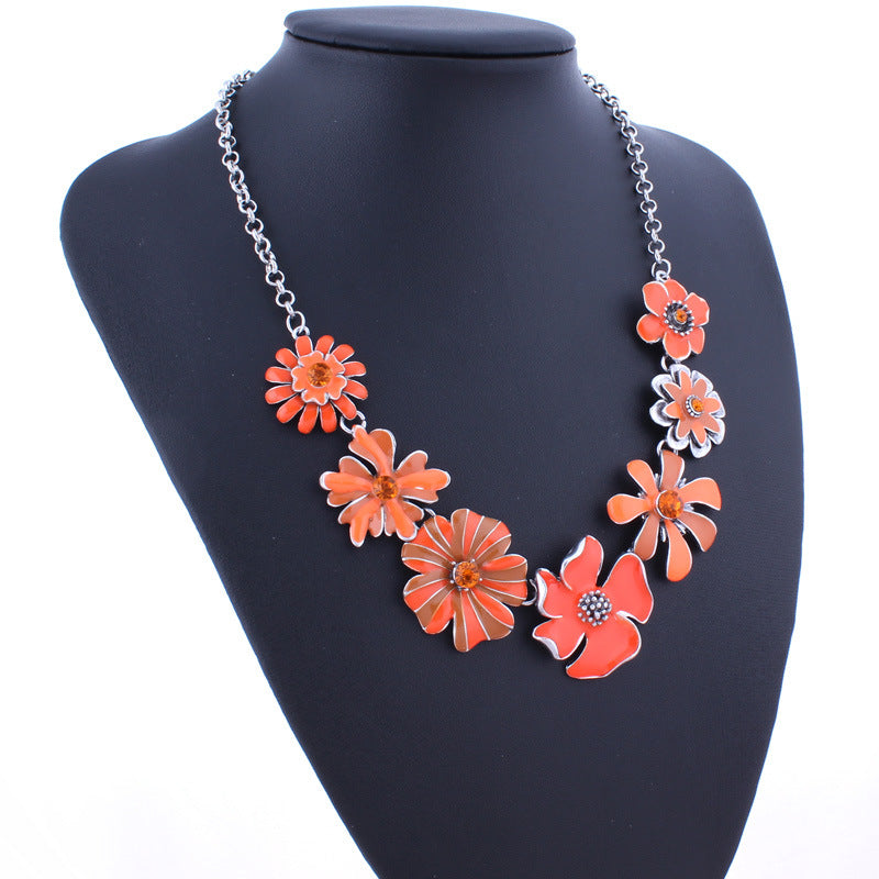 Colorful Gradient Floral Necklace