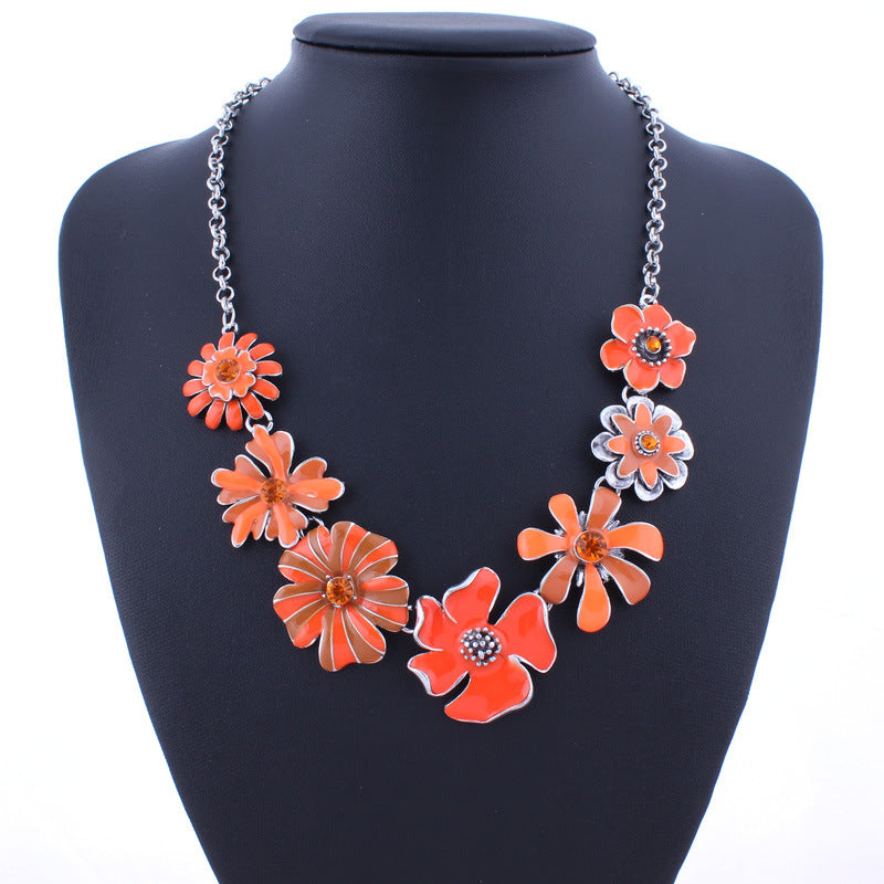 Collier floral à gradient coloré