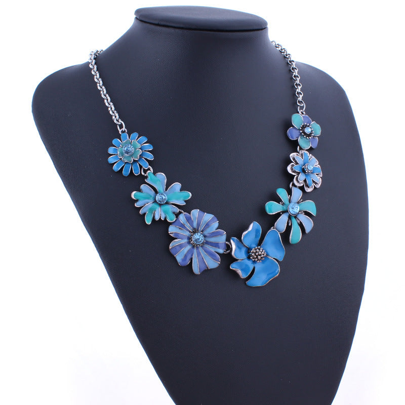 Colorful Gradient Floral Necklace