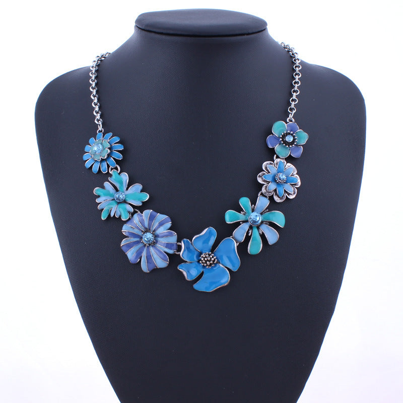 Collier floral à gradient coloré