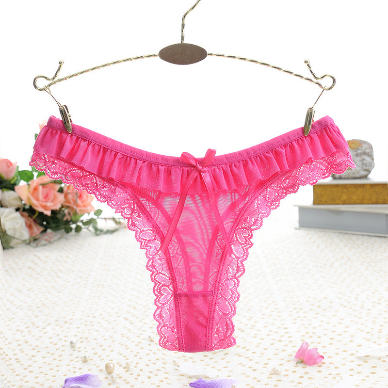 Sweetheart Lace Bowtie Thong Panty