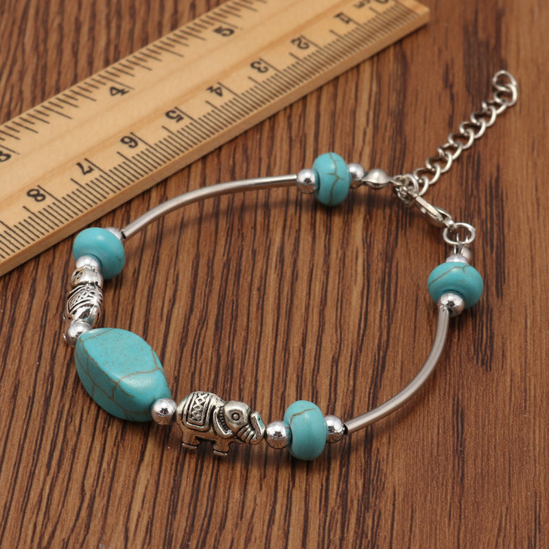 Cute Turquoise Elephant Charm Bracelet