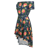 Floral Off-Shoulder High-Low Hem Dress
