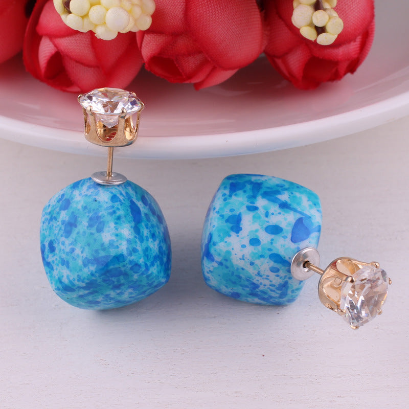 Zircon Double Sided Velveteen Earrings