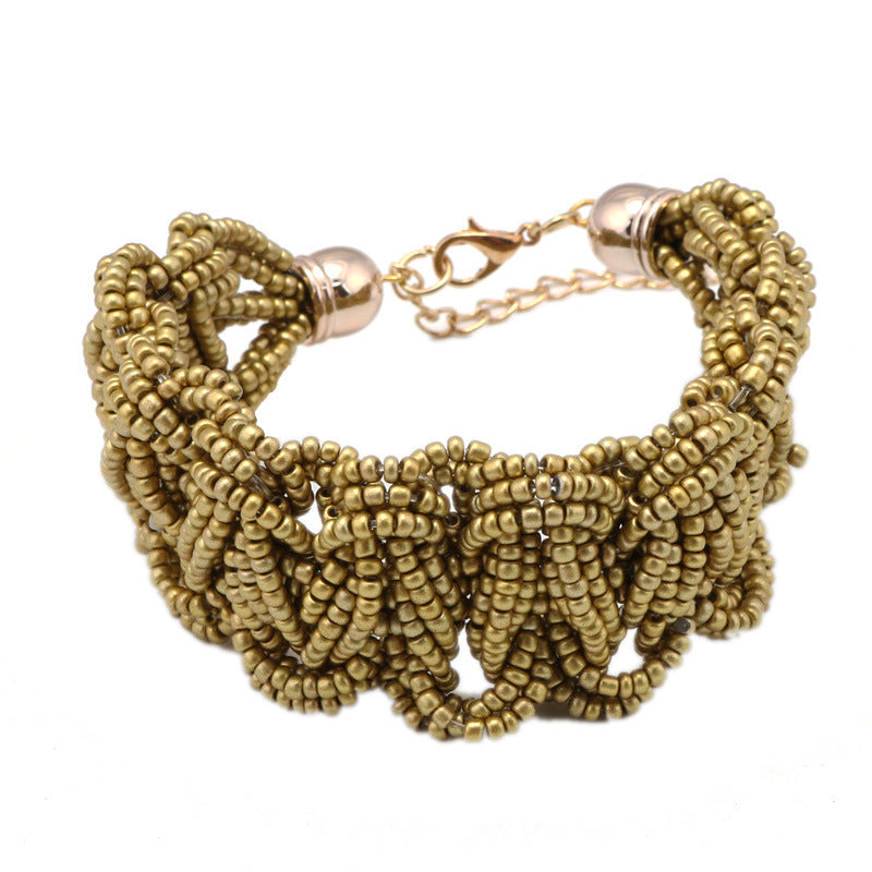 Thick Beaded Cuff Bracelet