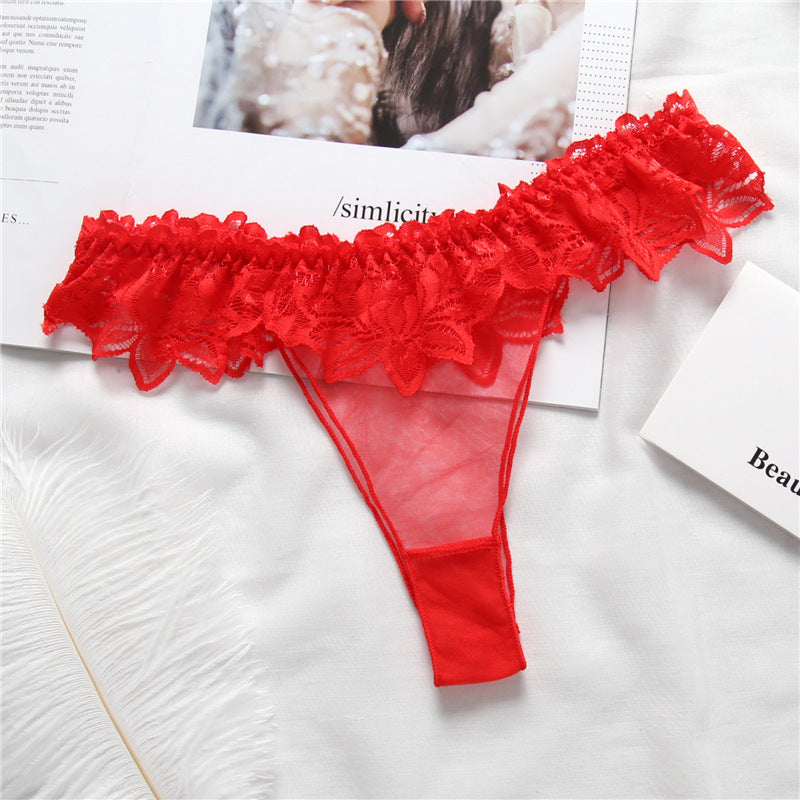 Pure kanten ruche string panty