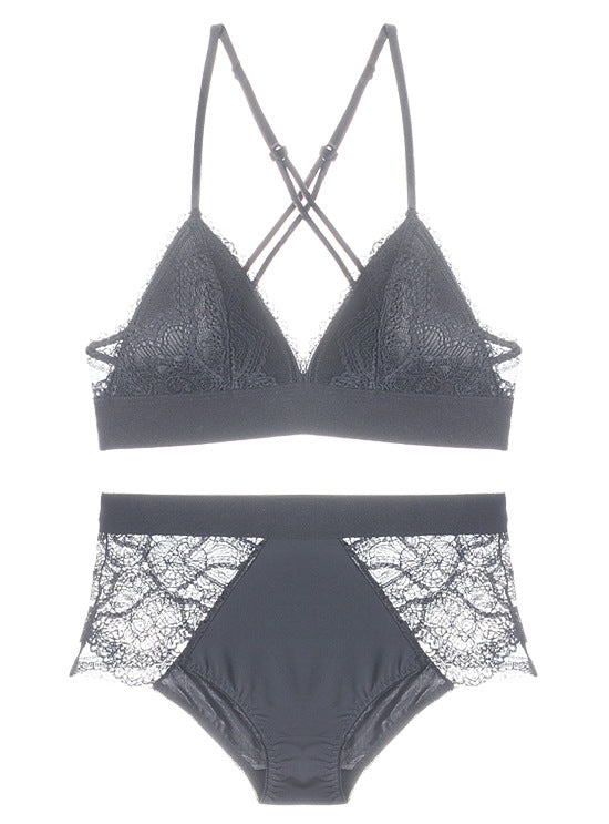 Lace Layover Bralette und Panty Set