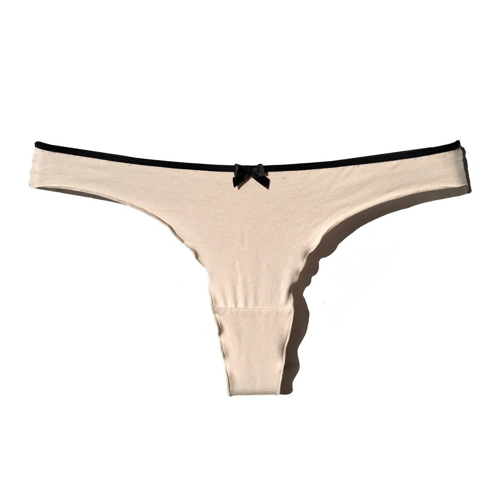 Sportief gestreepte band string panty