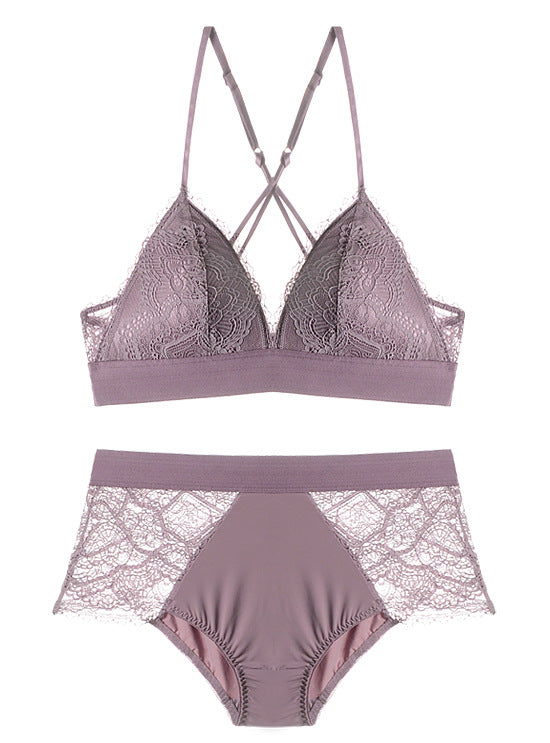 Lace Layover Bralette and Panty Set