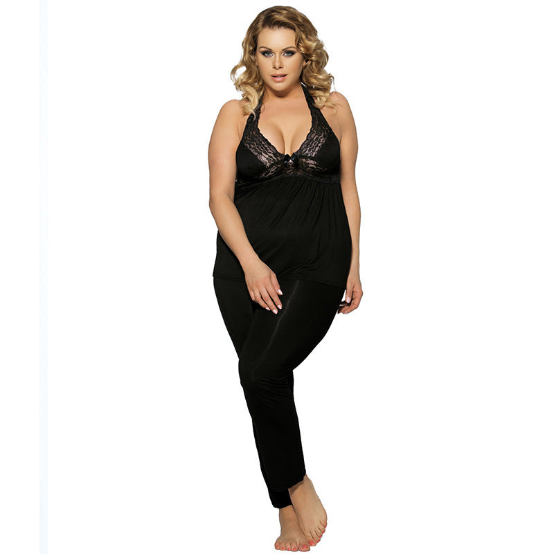 Plus Size Casual Lace Low U-Neck BodySuit