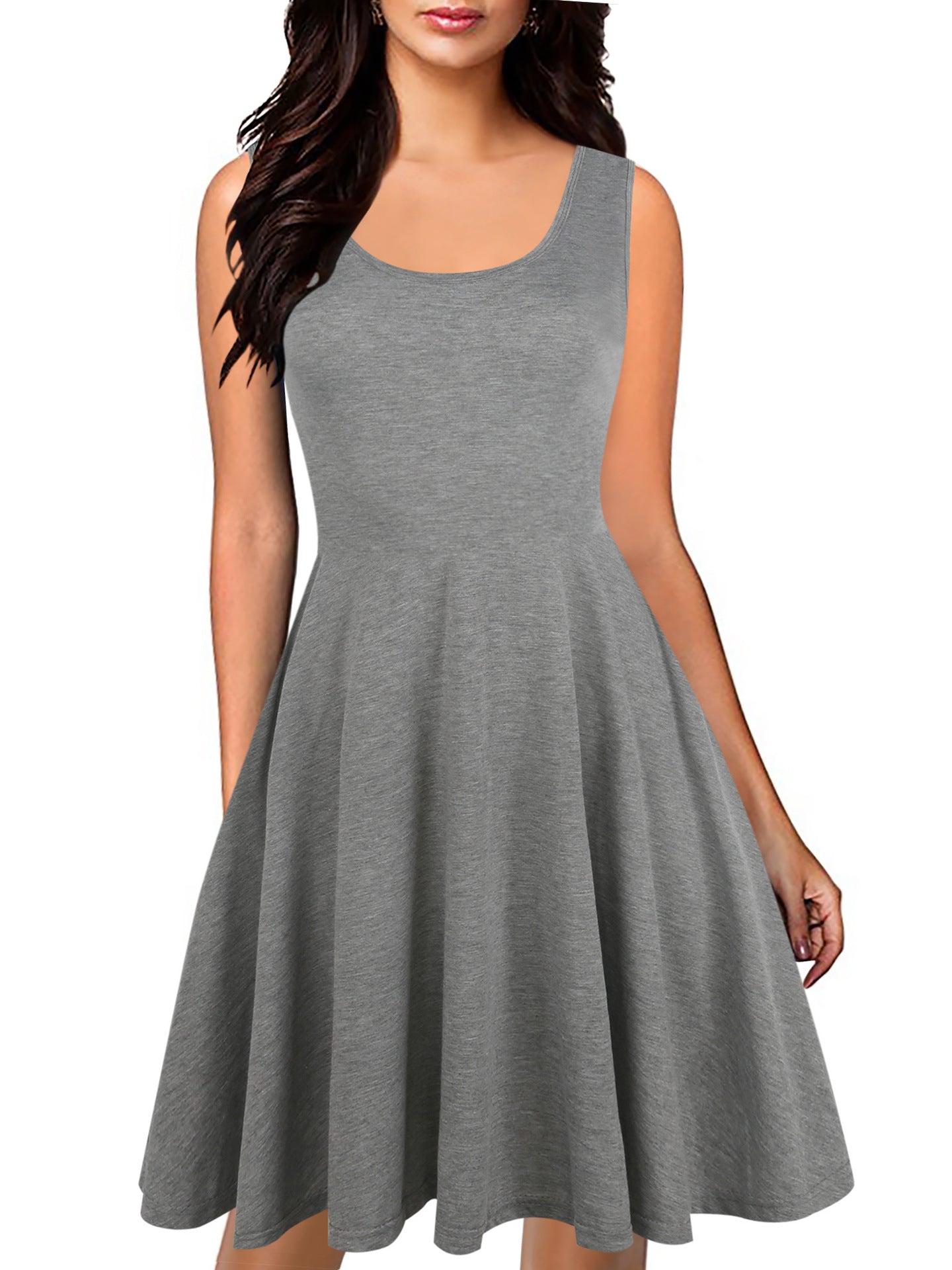 Solid Scoop Neck Tank Dress