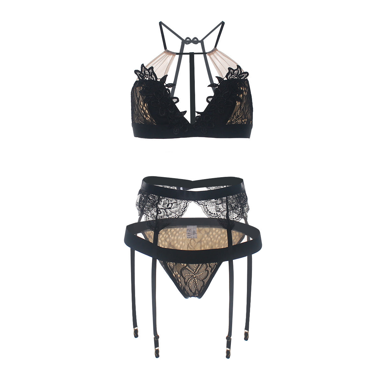 Daring Decadence Bra and Garter Set - Theone Apparel