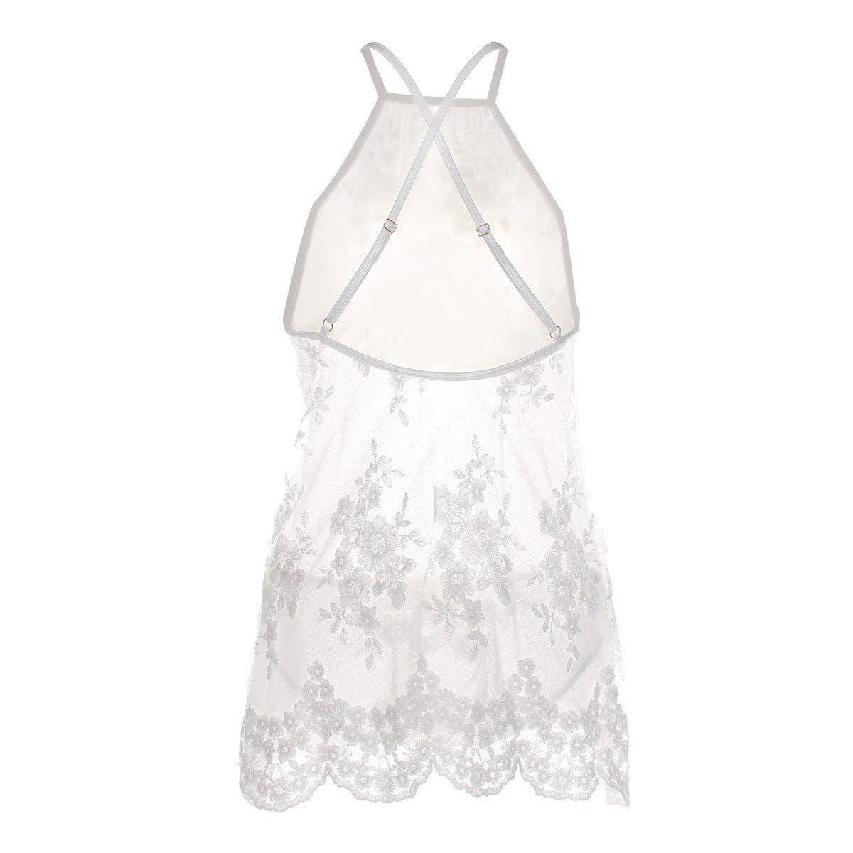 Scalloped Hem Lace Bib Lingerie Nightie