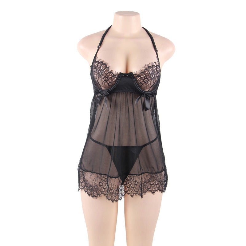 Plus taille babydoll en dentelle de taille plus