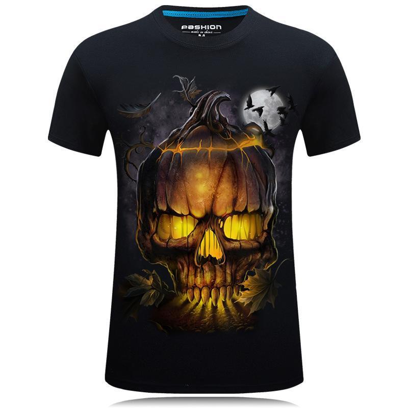 Camisa malvada del cráneo de la calabaza de Halloween