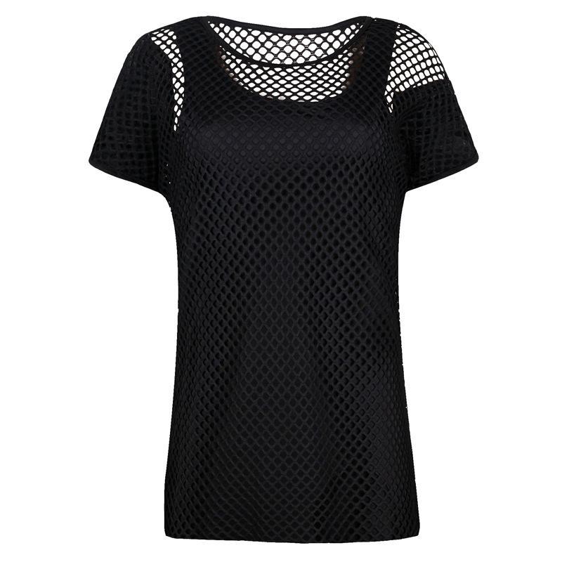 Fishnet Mesh Double Lay Shirt Top