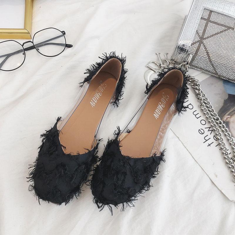 Fringe Frenzy Transparente Fashion Flats