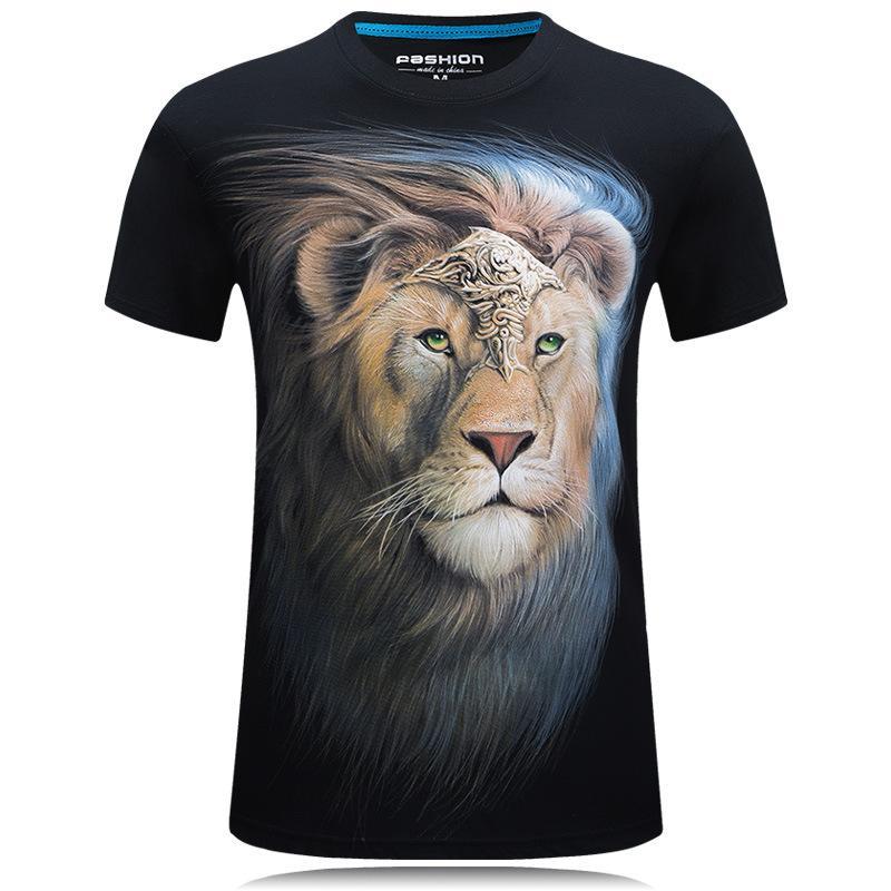 Camisa de animal con cara de león real