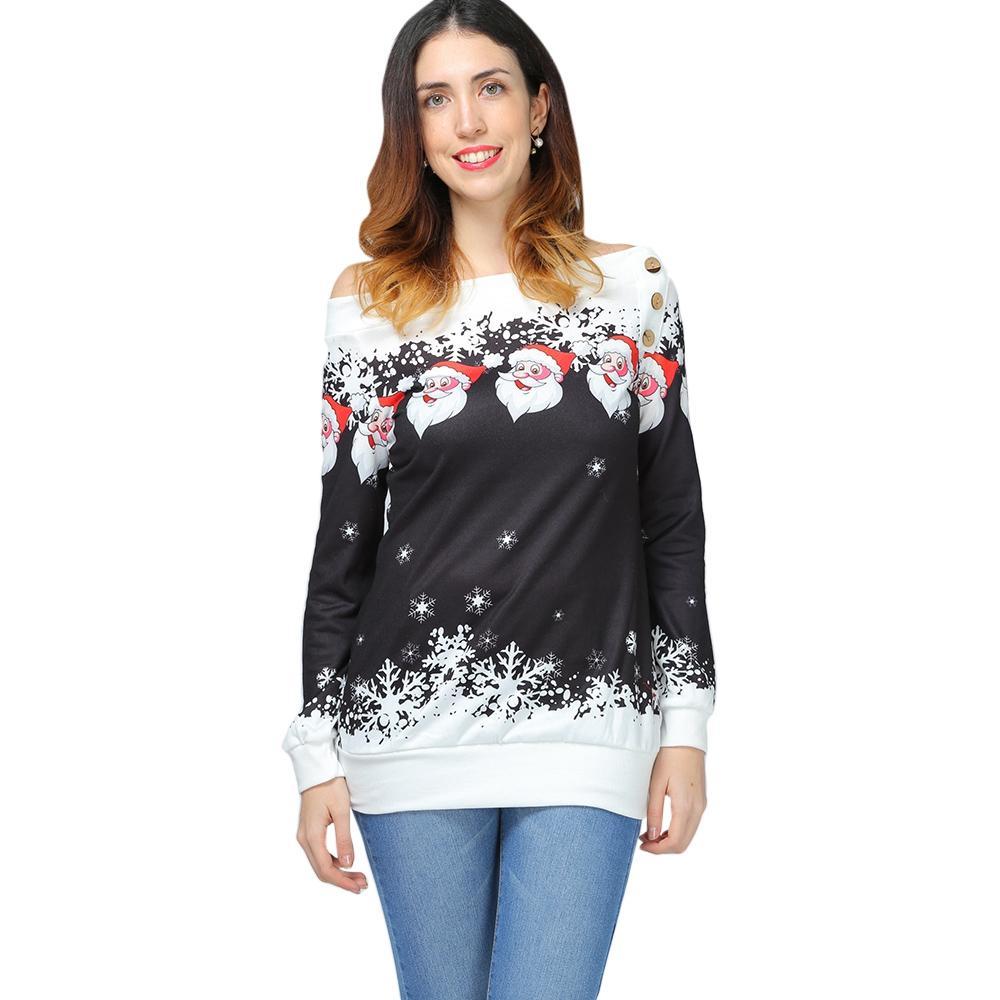 Babbo Natale Flakes Skew Neck Fereshirt