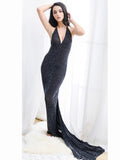 Shimmery Sheer Full-Length Lingerie Gown